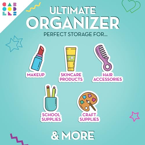Caboodles On-The-Go Girl Makeup Box  White Opal  Hard Plastic Makeup Organizer Box  Built-In Mirror  Secure Latch for Safe Travel  Spacious Storage for Large Items - Image 3